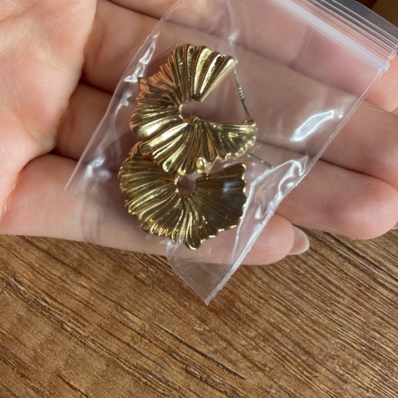 Gold toned Boho Hoop Earrings - Picture 3 of 3